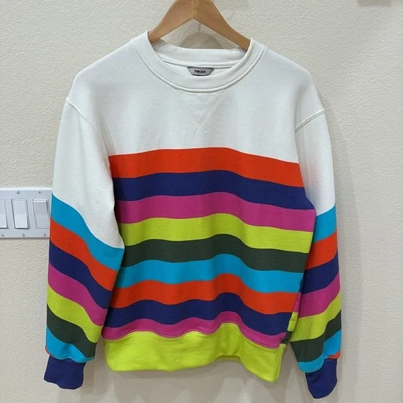 THE KIT JJ Sweatshirt | Confetti Stripe—FABULOUS Fabric and Colors—BEACH—Day—New - Picture 4 of 9